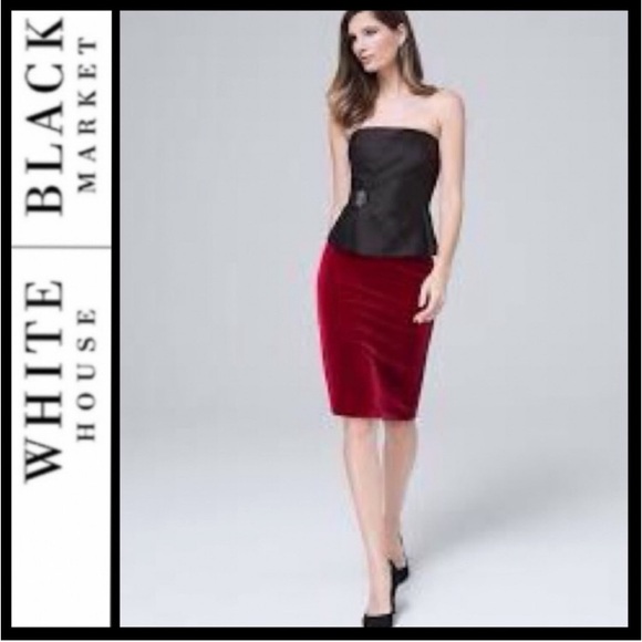 NWOT WHBM Velvet Pencil Skirt - Picture 1 of 4